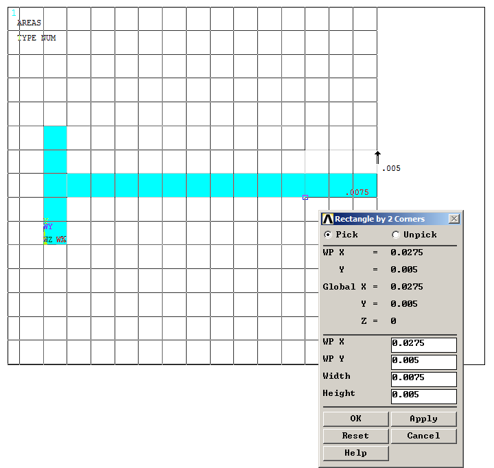 Figure 11. Creating the third rectangular area.