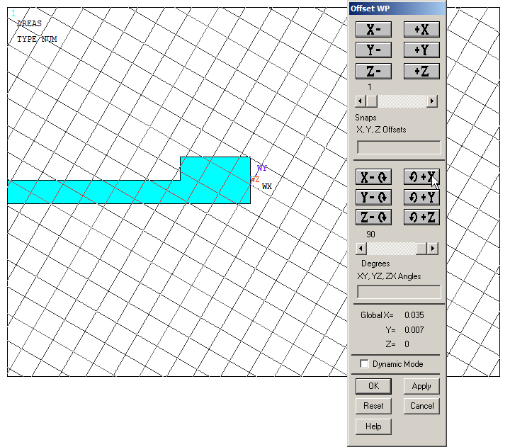 Figure 16. Rotate the working plane 90º.
