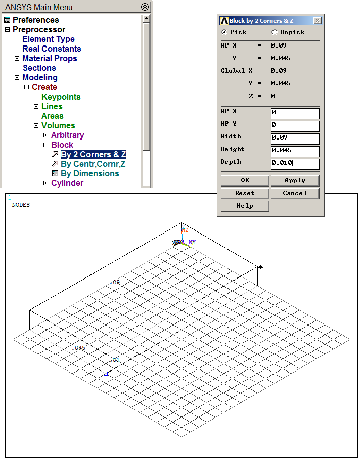 Figure 6. Creating a rectangular prism.