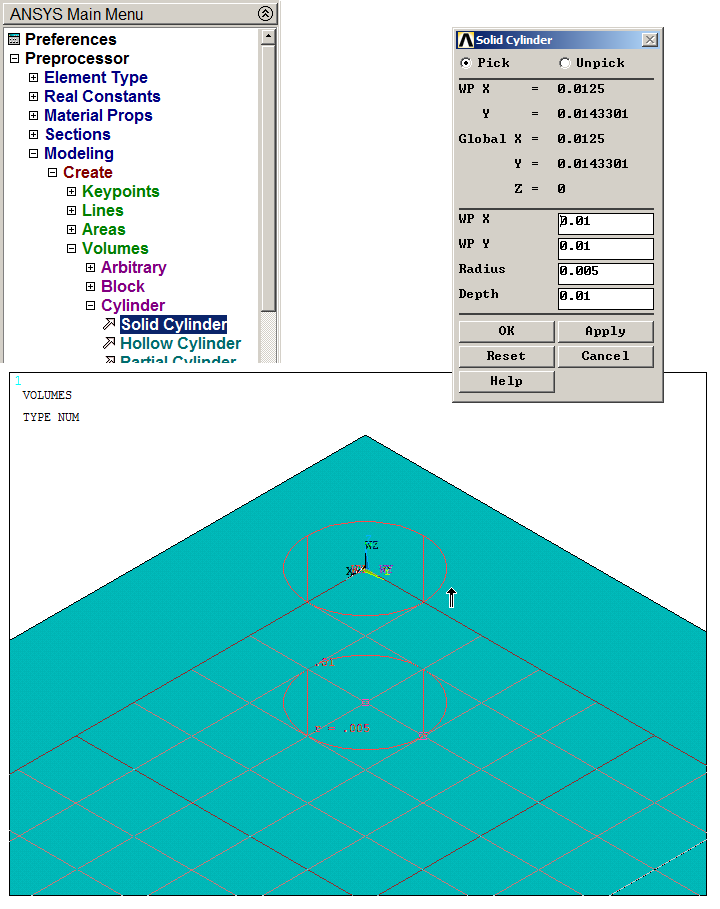 Figure 7. First solid cylinder.