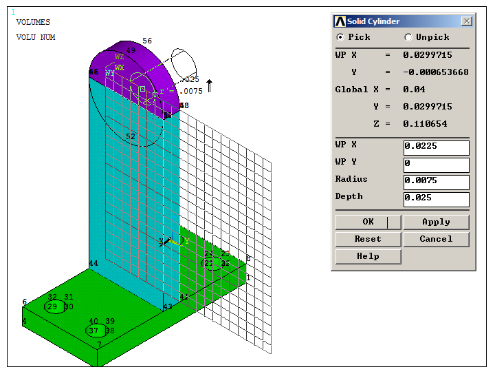 Figure 16. Geometric characteristics of the first swivel.
