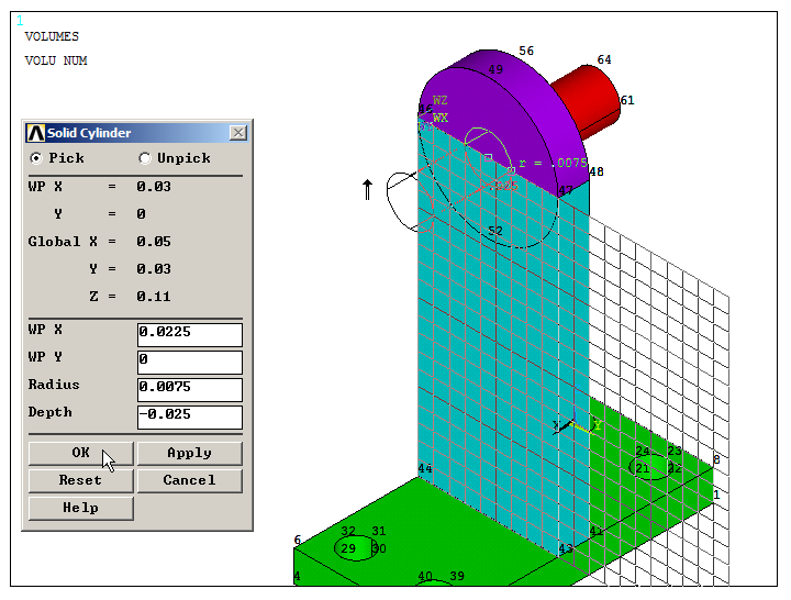 Figure 19. Geometric characteristics of the second swivel.