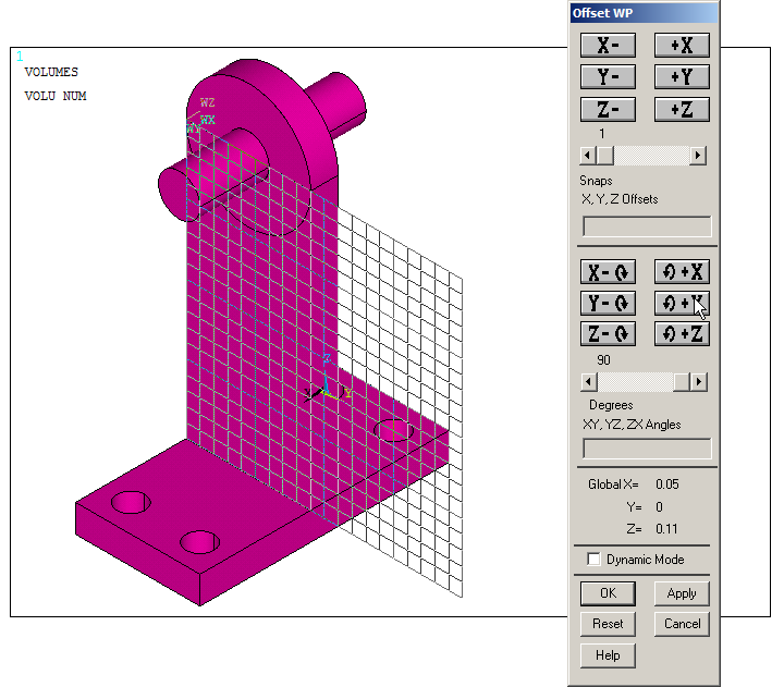 Figure 21. Rotate the working plane 90º.