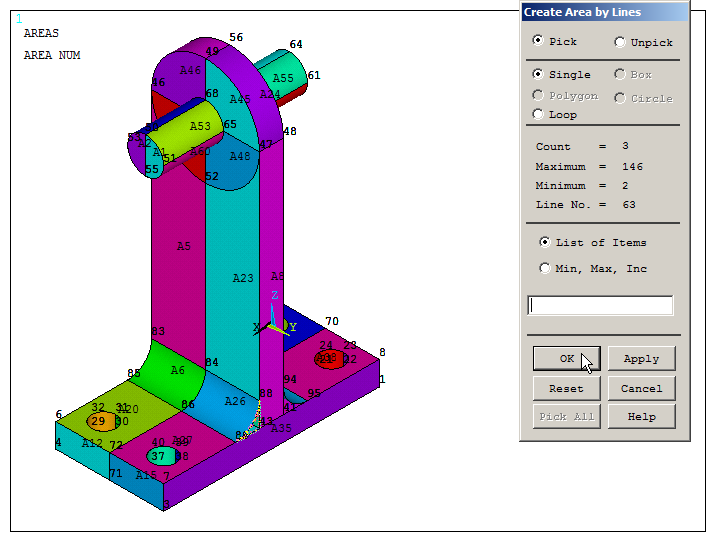 Figure 35. Create the new four lateral areas.