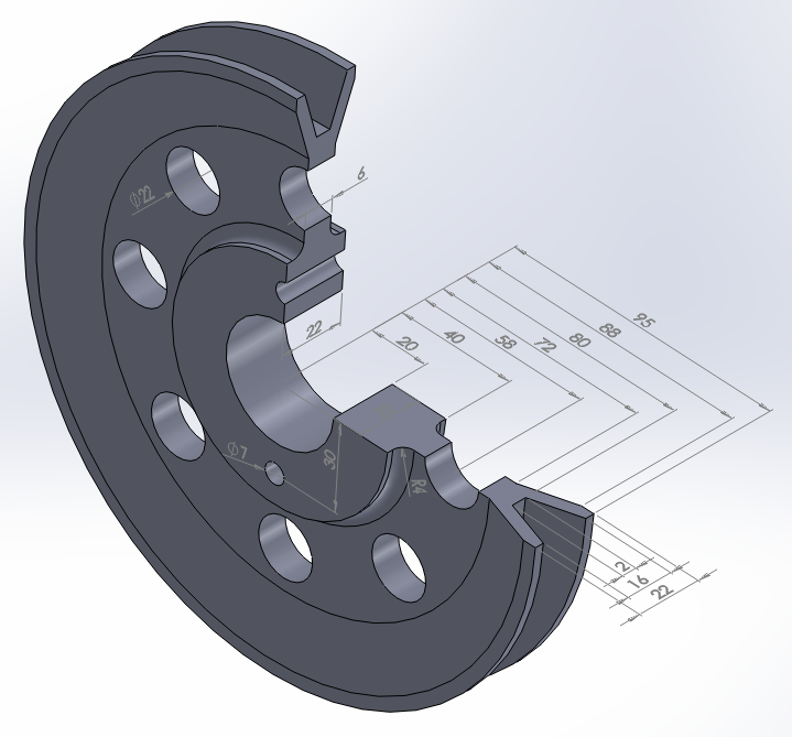 Figure 1. Pulley model.