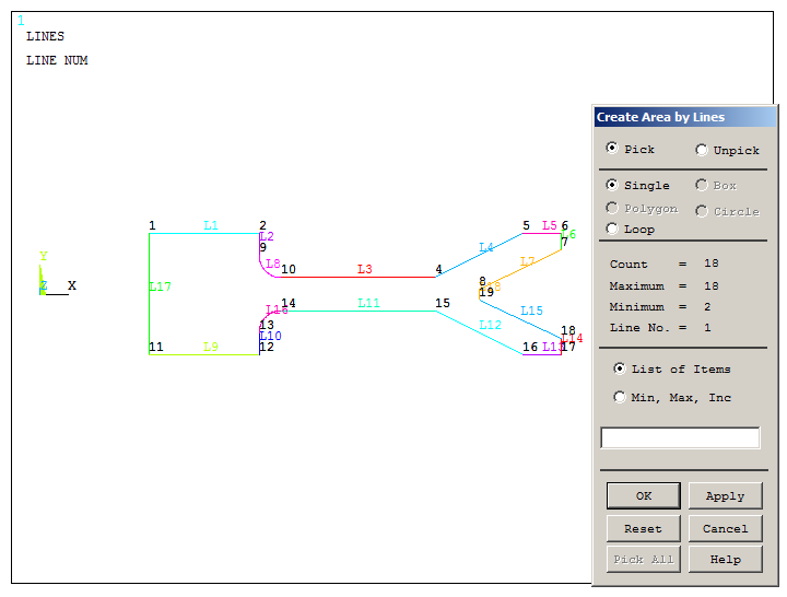 Figure 10. Create the area by lines.