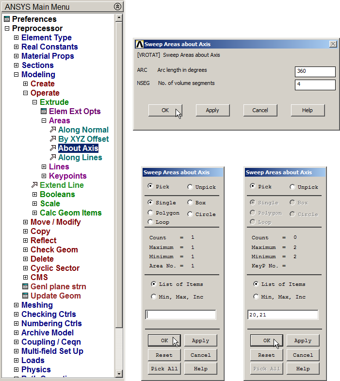 Figure 13. Extrude about axis.