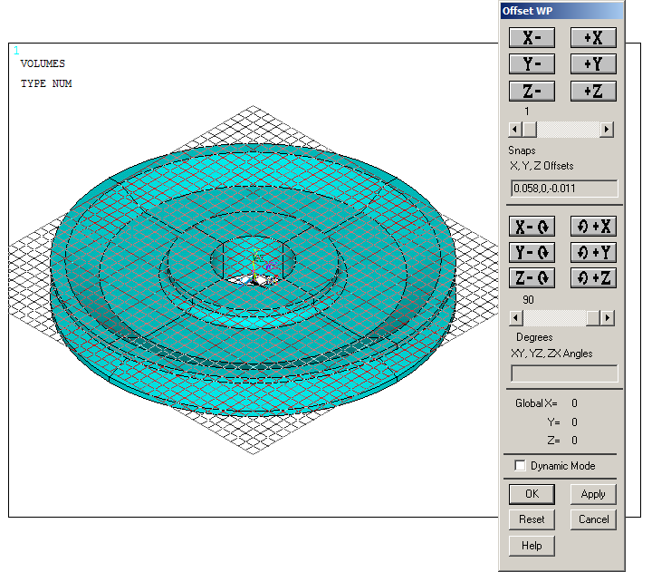Figure 15. Moving the working plane.