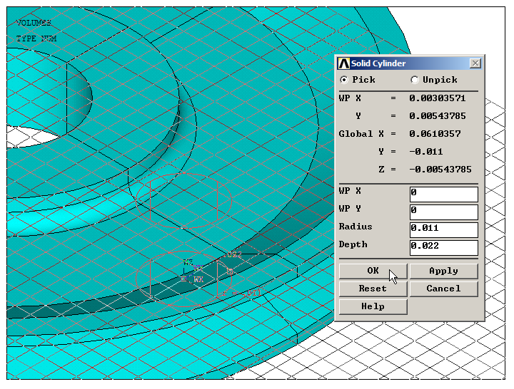 Figure 16. Create a solid cylinder.