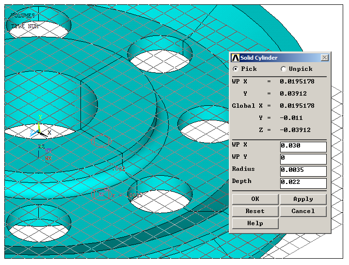 Figure 23. Create a new solid cylinder.