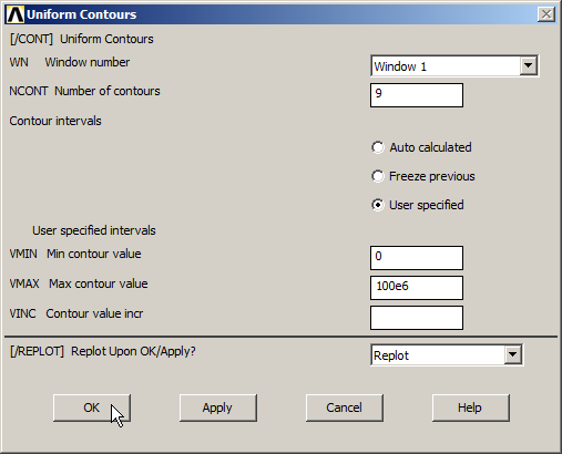 Figure 38. Limit the contour values for the stress.