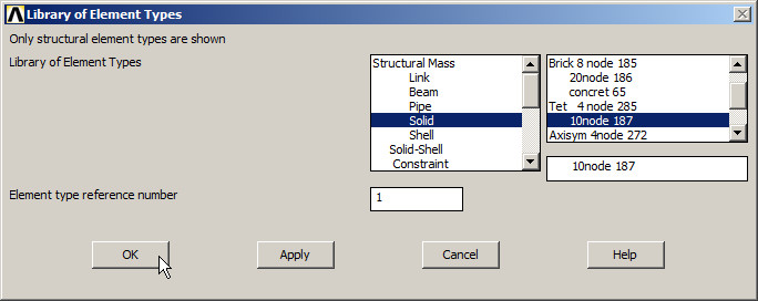 Figure 2. Element type: 