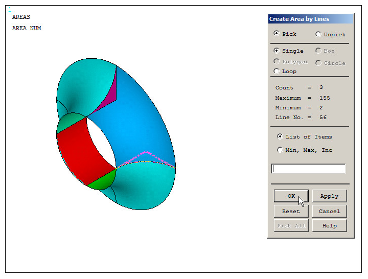 Figure 37. Create areas by lines.