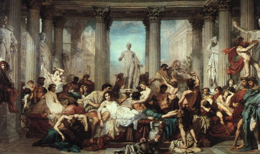 COUTURE-The Romans of the Decadence, 1847, Mus�e d'Orsay at Paris. .jpg (146157 bytes)