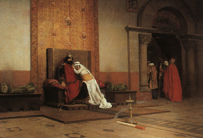 LAURENS-The Excommunication of Robert the Pious in 998, 1875, oil on canvas, Mus�e d'Orsay, Paris.jpg (87275 bytes)